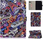 Voor iPad 10.2 Gekleurd tekeningpatroon Horizontaal Flip PU-lederen hoes met houder & kaartsleuf & slaap- / wekfunctie (graffiti)