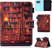 Voor Amazon Kindle Youth Versie 2019 Gekleurde Tekening Stiksels Horizontale Flip Leren Case, met Houder & Kaartsleuven (Boekenplank)