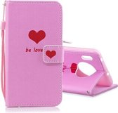 Voor Huawei Mate 30 Pro Horizontale lederen flip case met houder & kaartsleuven & portemonnee (een rood hart)