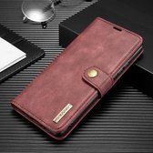 Voor Galaxy A91 / S10 Lite DG.MING Crazy Horse Texture Flip afneembare magnetische lederen tas met houder & kaartsleuven en portemonnee (rood)