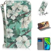 Voor Xiaomi Mi CC9 Pro / Note 10 / Note 10 Pro 3D Formule Patroon Magnetische attractie Horizontale flip lederen tas met draagkoord, steunhouder & kaartsleuf & portemonnee (aquarelbloemen)