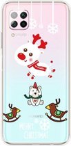 Voor Huawei P40 Lite & Nova 6 SE Christmas Series Transparante TPU beschermhoes (Trojan Bear Deer)