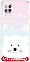 Voor Huawei P40 Lite & Nova 6 SE Christmas Series Transparante TPU beschermhoes (Chubby White Bear)