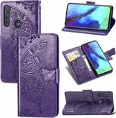 Voor Motorola G Pro Butterfly Love Flower Reliëf Horizontale Flip Leren Case met Beugel / Kaartsleuf / Portemonnee / Lanyard (Donkerpaars)