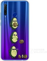 Voor Huawei Honor 20 Lite gekleurd tekeningpatroon zeer transparant TPU beschermhoes (avocado)