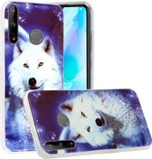 Voor Huawei P40 Lite E Lichtgevende TPU zachte beschermhoes (Starry Sky Wolf)