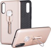 Voor Galaxy A50 schokbestendige TPU + pc-beschermhoes met houder (roségoud)