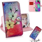 Gekleurde tekening patroon Kleurrijke magnetische gesp Horizontale flip PU lederen tas met houder & kaartsleuven & portemonnee & lanyard voor Galaxy A40 (Magnolia)