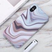 Voor iPhone XS Max aquarel marmerpatroon IMD TPU mobiele telefoonhoes (wit)