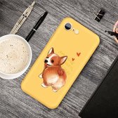 Voor iPhone SE 2020 & 8 & 7 Cartoon dier patroon schokbestendig TPU beschermhoes (gele corgi)