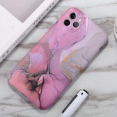 Voor iPhone 11 Pro aquarel marmerpatroon IMD TPU mobiele telefoonhoes (roze)