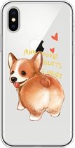 Voor iPhone XS Lucency Painted TPU Protective (Corgi)