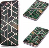 Voor iPhone 7 Plus / 8 Plus Plating Marble Pattern Soft TPU beschermhoes (groen)