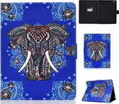 Gekleurde tekening Universal Voltage Craft Cloth TPU beschermhoes, met houder & slaap- / wekfunctie & kaartsleuven & antislipstrip voor iPad 2/3/4 (olifant)