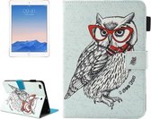 Voor iPad 9.7 (2018) & iPad 9.7 (2017) & Air 2 / Air Bril Uil Patroon Horizontale Flip Leren Case met Houder & Portemonnee & Kaartsleuven & Slaap / Wekfunctie & Pengleuf