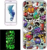 Voor iPhone 6 & 6s Noctilucent Rubbish Pattern IMD Vakmanschap Soft TPU Cover Case
