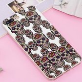 Voor iPhone 8 Plus & 7 Plus Noctilucent IMD Skull Pattern Soft TPU Back Case Protector Cover