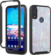 Voor Motorola Moto E (2020) 3-in-1-kaart PC + TPU schokbestendige beschermhoes (wit schelppatroon)