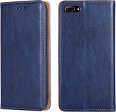 Voor iPhone 7 Plus / 8 Plus PU + TPU Gloss Oil Effen Kleur Magnetische Horizontale Flip Leren Case met Houder & Kaartsleuf & Portemonnee (Blauw)