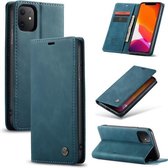 CaseMe-013 Multifunctionele horizontale lederen flip-hoes met kaartsleuf en houder en portemonnee voor iPhone 11 (blauw)