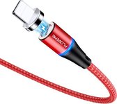 FLOVEME 1 m 8-pins naar USB ronde kop magnetische 3A snellaad- en datakabel (rood)