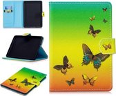 Voor Amazon Kindle Paperwhite 4/3/2/1 Stiksels Horizontale Flip Leren Case met Houder & Kaartsleuven & Slaap / Wekfunctie (Rainbow Butterfly)