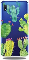 Mode Zachte TPU Case 3D Cartoon Transparante Zachte Siliconen Cover Telefoon Gevallen Voor Galaxy A10 (Cactus)