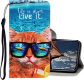 Voor iPhone XS Max 3D Gekleurde Tekening Horizontale Flip PU Leren Case met Houder & Kaartsleuven & Portemonnee (Onderwater Kat)