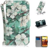 3D Schilderen Patroon Gekleurde Tekening Horizontale Flip Leren Case met Houder & Kaartsleuven & Portemonnee Voor Nokia 8.1 / X7 (Aquarel Bloem)