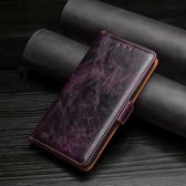 Kneedpatroon Textuur Zijgesp Horizontale lederen flip-hoes met houder en kaartsleuven voor iPhone 11 Pro (paars)