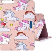 Voor 7 inch Tablet PC Universele Gekleurde Tekening Horizontale Flip PU Lederen Case met Houder & Kaartsleuven (Paard en Cloud)