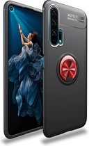 Voor Huawei nova 6 Lenuo schokbestendige TPU beschermhoes met onzichtbare houder (zwart rood)