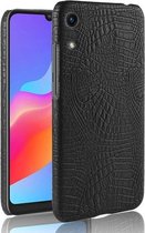 Schokbestendig Crocodile Texture PC + PU-hoesje voor Huawei Honor Play 8A (zwart)