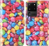 Voor Samsung Galaxy S20 Ultra 3D-schilderij Gekleurd tekeningpatroon Horizontaal Flip TPU + PU-lederen hoes met houder & kaartsleuven & portemonnee & lanyard (gekleurd suiker)