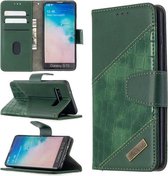 Voor Samsung Galaxy S10 bijpassende kleur krokodil textuur horizontale flip PU lederen tas met portemonnee & houder & kaartsleuven (groen)