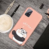 Voor Galaxy A51 Cartoon dier patroon schokbestendig TPU beschermhoes (oranje panda)