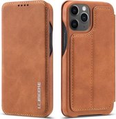 Voor iPhone 12 mini LC.IMEEKE Hon Ancient Series horizontale flip lederen tas met houder en kaartsleuf (bruin)