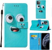 Voor iPhone 11 Pro Cross Texture Painting Pattern Horizontale Flip Leren Case met Houder & Kaartsleuven & Portemonnee & Lanyard (Grote Ogen)