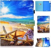 Voor iPad Air 2020 10.9 Gekleurde Tekening Stiksels Horizontale Flip Leren Case met Houder & Kaartsleuven & Slaap / Wekfunctie (Blue Sky Starfish)