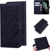 Voor iPhone 11 Pro Max Tiger Embossing Pattern Horizontale Flip lederen tas met houder & kaartsleuven & portemonnee (zwart)