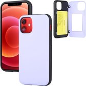 GOOSPERY MAGNETISCHE DEURBUMPER Magnetische vangst Schokbestendig Zacht TPU + pc-hoesje met kaartsleuf voor iPhone 12 Mini (paars)