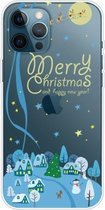 Trendy Cute Christmas Patterned Case Clear TPU Cover Phone Cases Voor iPhone 12 Pro Max (Ice and Snow World)