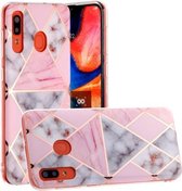 Voor Galaxy A40 Hot Stamping Geometric Marble IMD Craft TPU Beschermhoes (Rhombus)