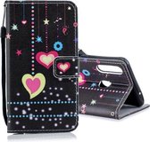 Voor Galaxy A20s Horizontale leren flip case met houder & kaartsleuven & portemonnee (gekleurd hart)