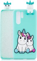 Voor Galaxy Note 10+ 3D Cartoon patroon schokbestendig TPU beschermhoes (paar eenhoorn)