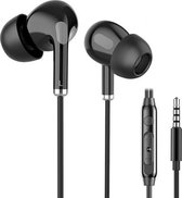 Langsdom RV33 3,5 mm stekker 9D audio bedrade oortelefoon, ondersteuningsdraadbediening en oproep, kabellengte: 1,2 m (zwart)