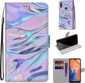 Voor Huawei Y7 (2019) / Enjoy 9 Gekleurde tekening Cross Texture Horizontale Flip PU lederen hoes met houder & kaartsleuven & portemonnee & lanyard (Fluorescerende watertextuur)