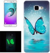 Voor Galaxy A5 (2016) / A510 Noctilucent Butterfly Pattern IMD Vakmanschap Zachte TPU Cover Case
