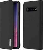 DUX DUCIS WISH-serie TPU + PU + lederen hoes voor Galaxy S10 Plus, met kaartsleuven en portemonnee (zwart)