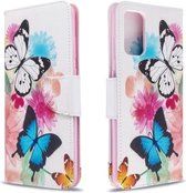 Voor Galaxy S20 Ultra Gekleurd Tekening Patroon Horizontale Flip Leren Case met Houder & Kaartsleuven & Portemonnee (Vlinder)